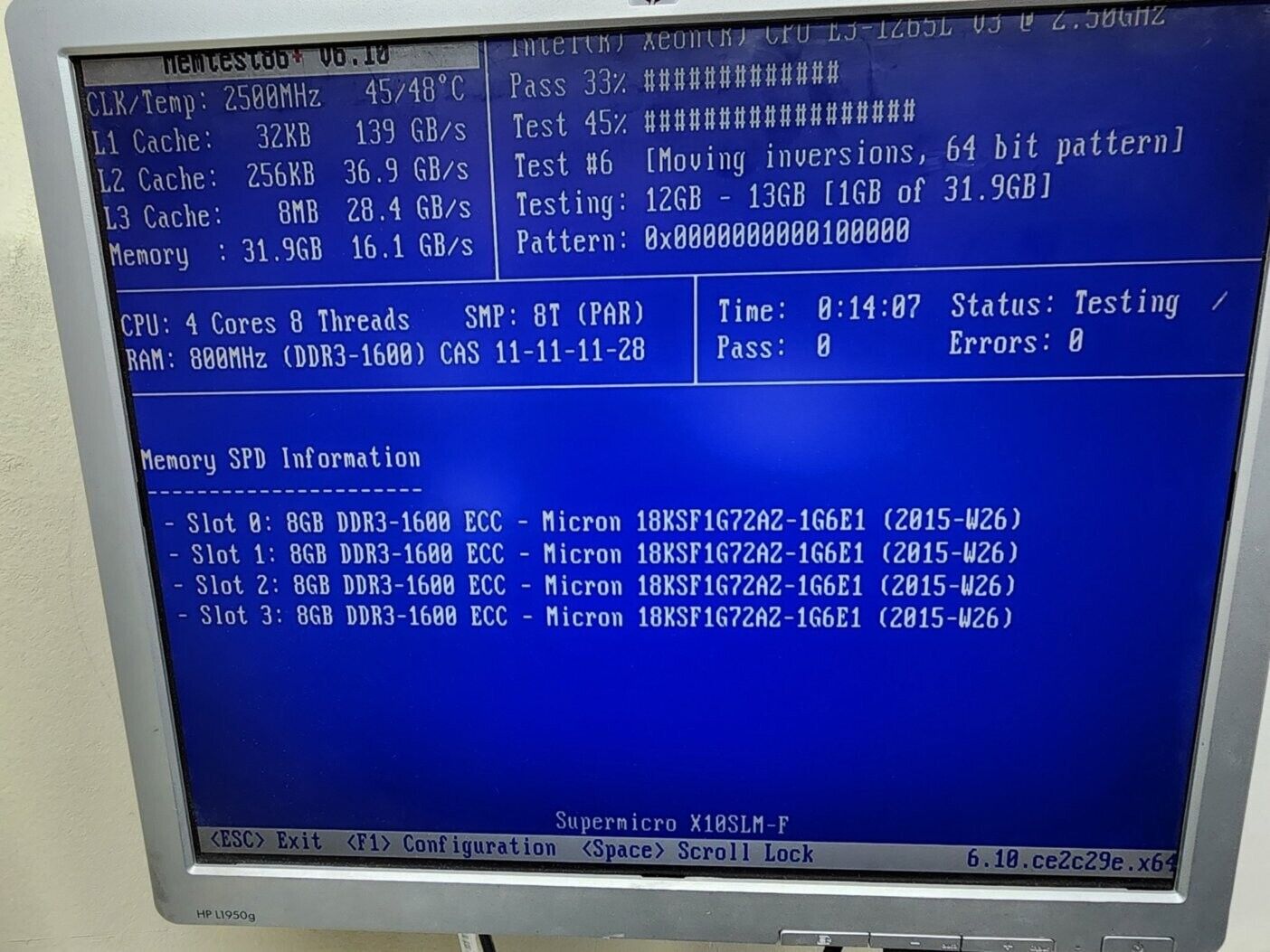 supermicro 813m-3 server mem test