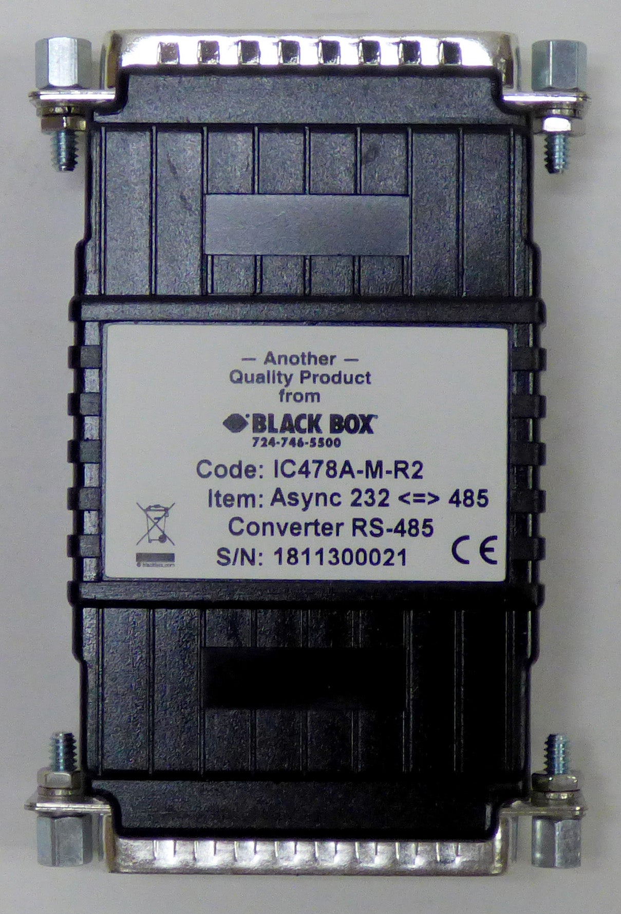 black box async rs-232 to rs-485 converter top view