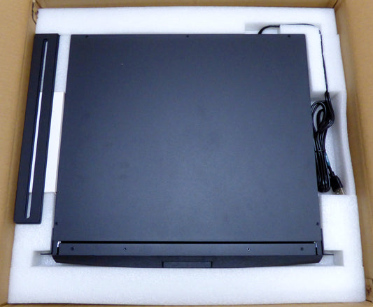 black box 1u rackmount keyboard tray and track ball open box