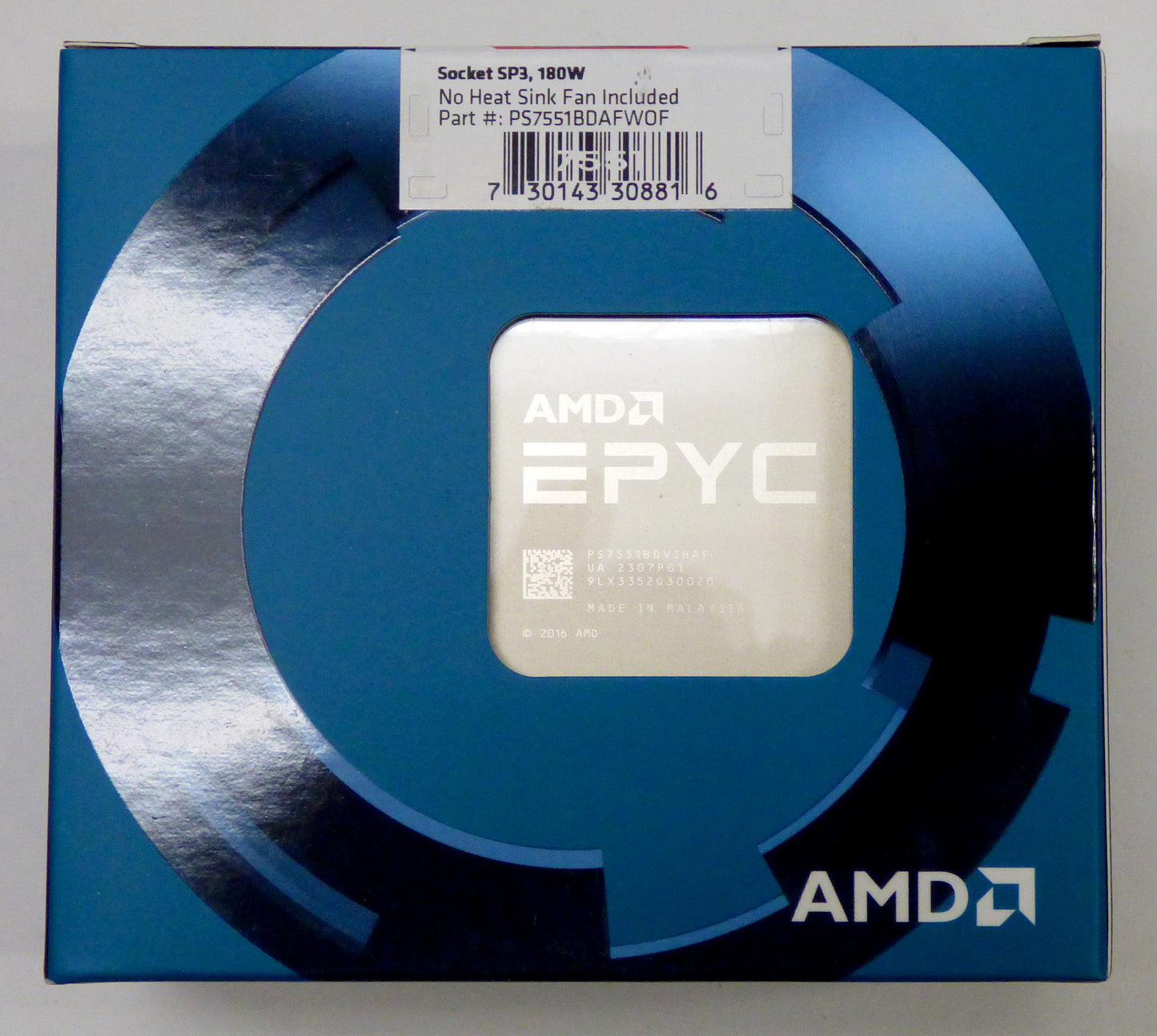 AMD EPYC 7551 32 Core, 64 Thread SP3 Socket CPU With Retail Box