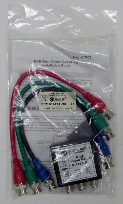 black box rgb video balun packaging top