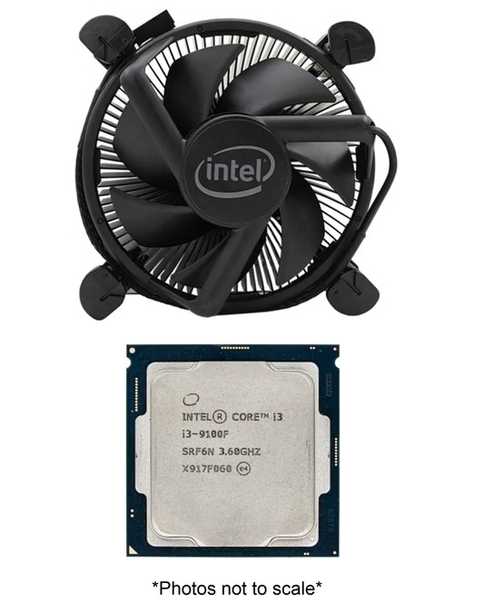 Intel Core i3-9100F Processor (4-Core / 4-Thread, 3.6–4.2 GHz, LGA1151) + Intel Fan