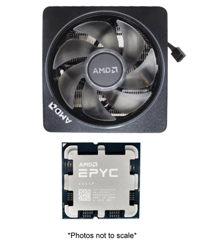 AMD EPYC 4344P Processor (8-Core / 16-Thread, 3.8–5.3 GHz, AM5) + AMD RGB Cooler