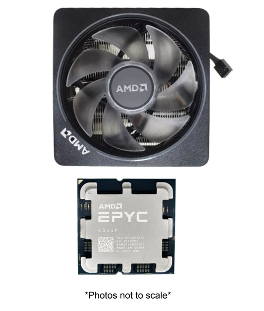 AMD EPYC 4344P Processor (8-Core / 16-Thread, 3.8–5.3 GHz, AM5) + AMD RGB Cooler