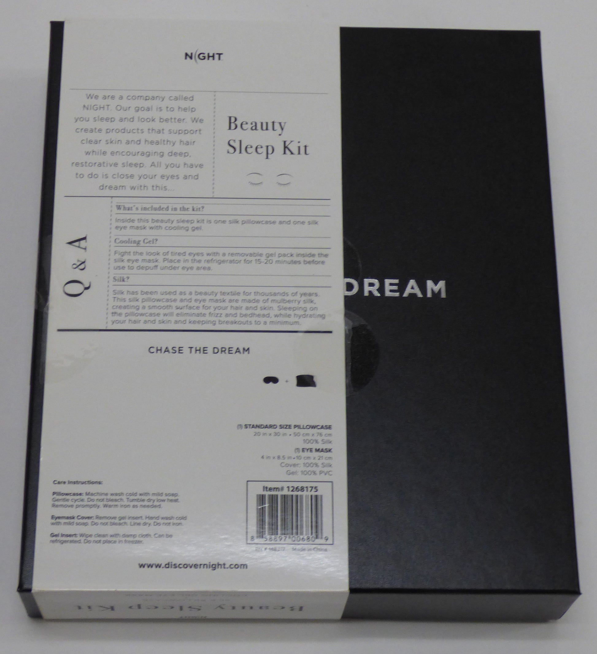 night beauty sleep kit box rear