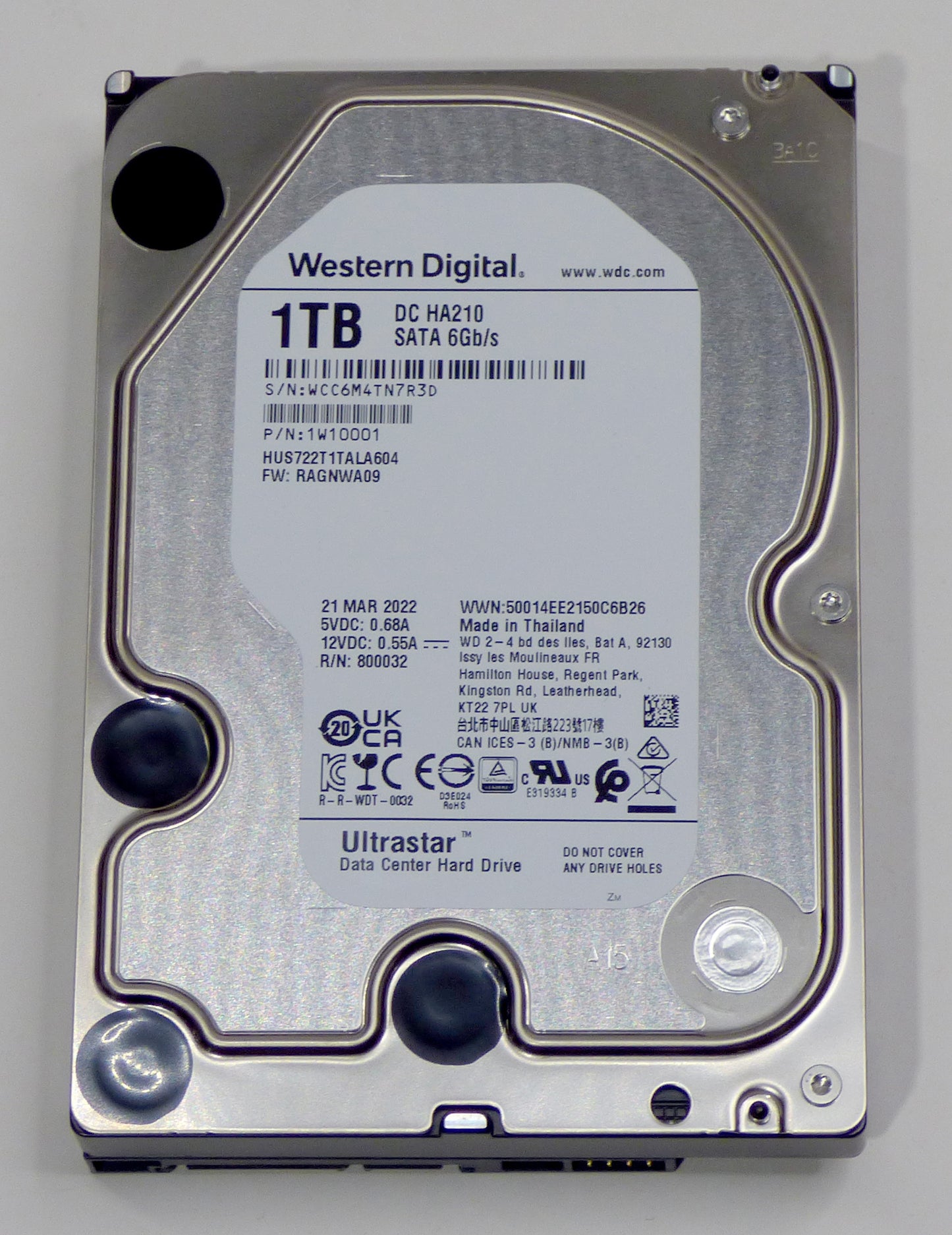 WD DC HA210 Ultrastar HUS722T1TALA604 (1W10001) 3.5" 1TB SATA 6Gb/s 7200RPM