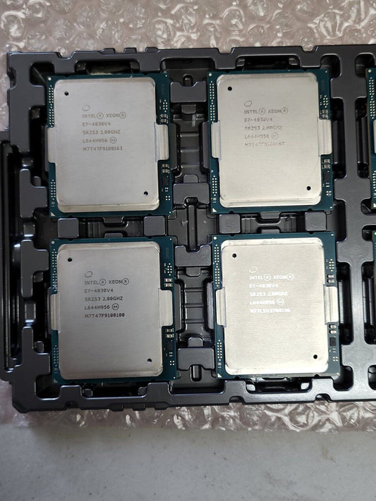 lot of 4 intel xeon e7-4830 v4 front