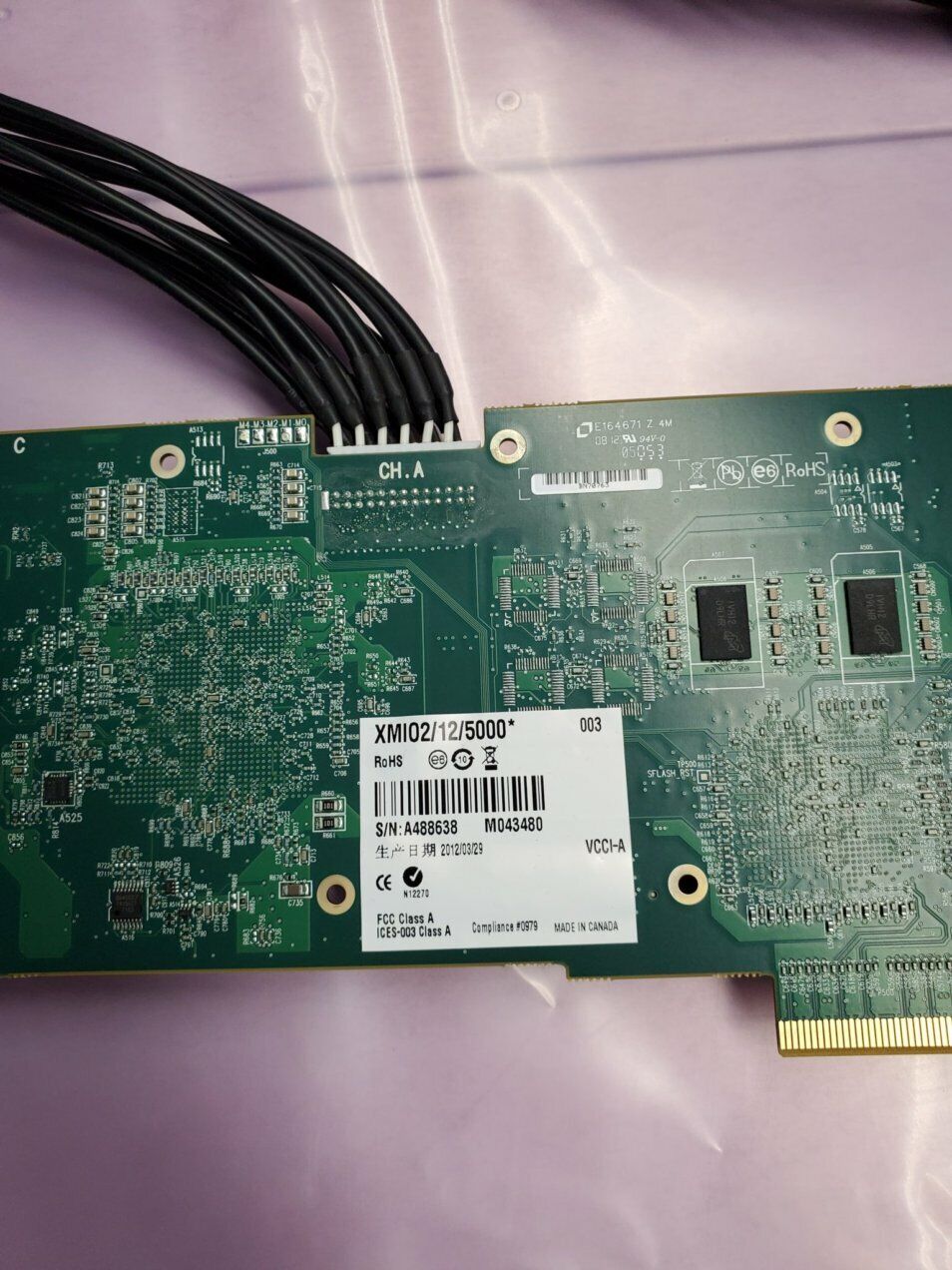 matrox xmi02/12/5000 y7291-02 video capture card rear